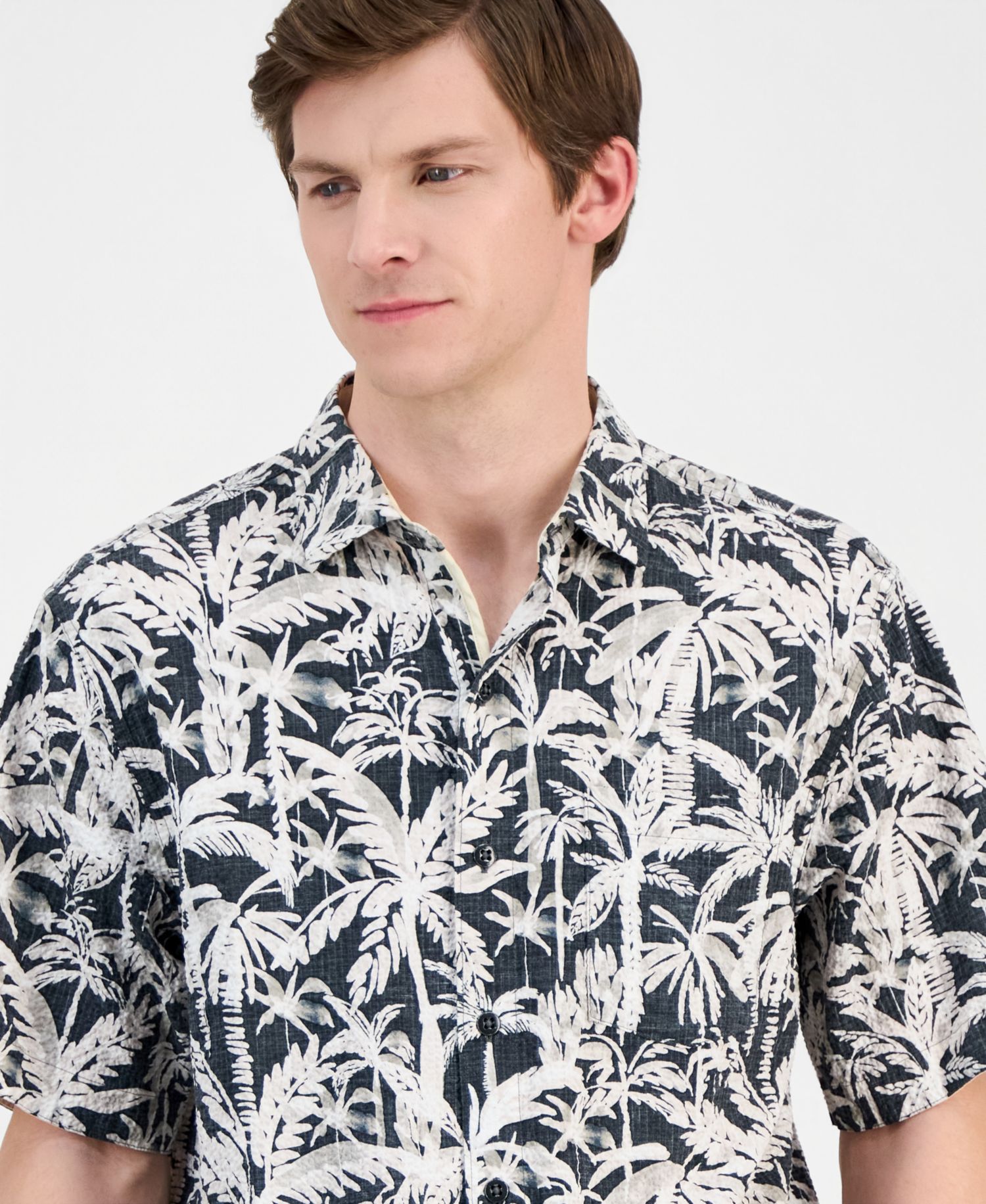Men's Nova Wave Nero Palms Printed Shirt