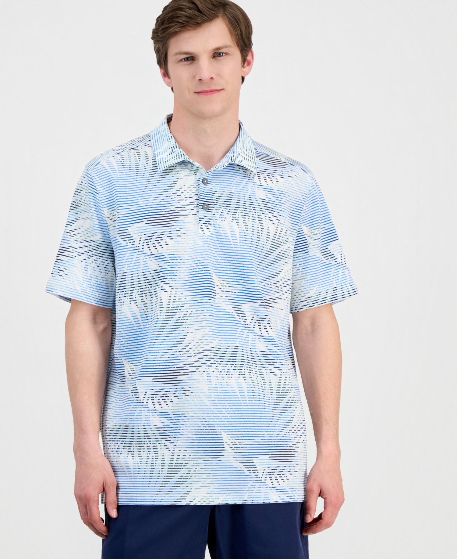 Men's Costa Wave Fiore Fronds Printed Polo