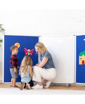 Mobile Dry-Erase and Flannel Room Divider