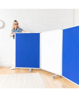 Mobile Dry-Erase and Flannel Room Divider