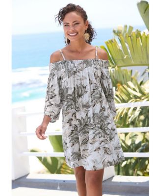 Women's flowy off the shoulder patterned dress