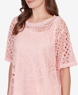 Petite Chemical Lace Pullover Sweater