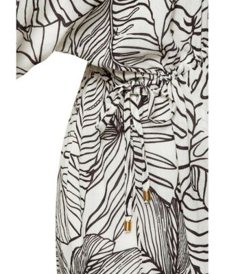 Women's Palm Print Cover up Beach Dress