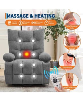 Power Lift Recliner Chair for Elderly - Electric Massage & Heat Recliner with 45° Assist Stand