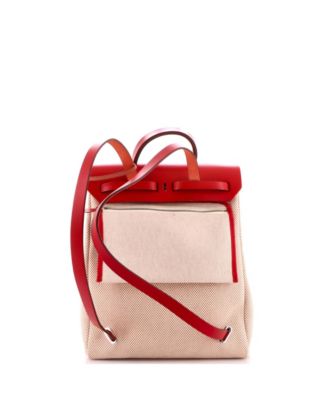 Herbag A Dos Zip Backpack Toile and Leather