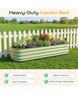 Galvanized Raised Garden Bed 63'' Self-Watering Planter Box with Drainage Plug and Water Reservoir for Indoor & Outdoor Gardening