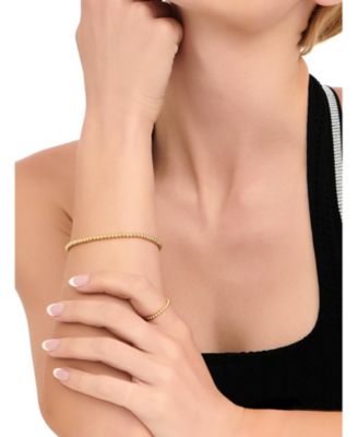 3mm Beaded Ball Chain Bracelet in Gold Plated Sterling Silver