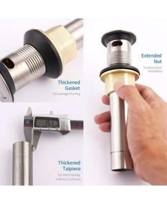 Bathroom Sink Drain - Pop-Up Drain Stopper, Anti-Clogging Design with Strainer Basket for Vanity, Lavatory, and Basin