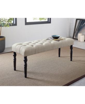 Fabric Tufted Turned Leg Dining Bench