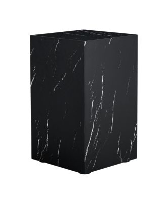  Black Marble Texture MDF Coffee Table - Luxurious Design, Rectangular Accent.