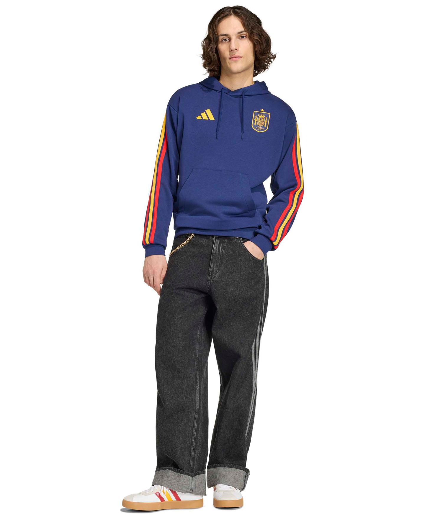Мужское худи adidas Spain DNA Regular-Fit, цвет: Синий — фото 2