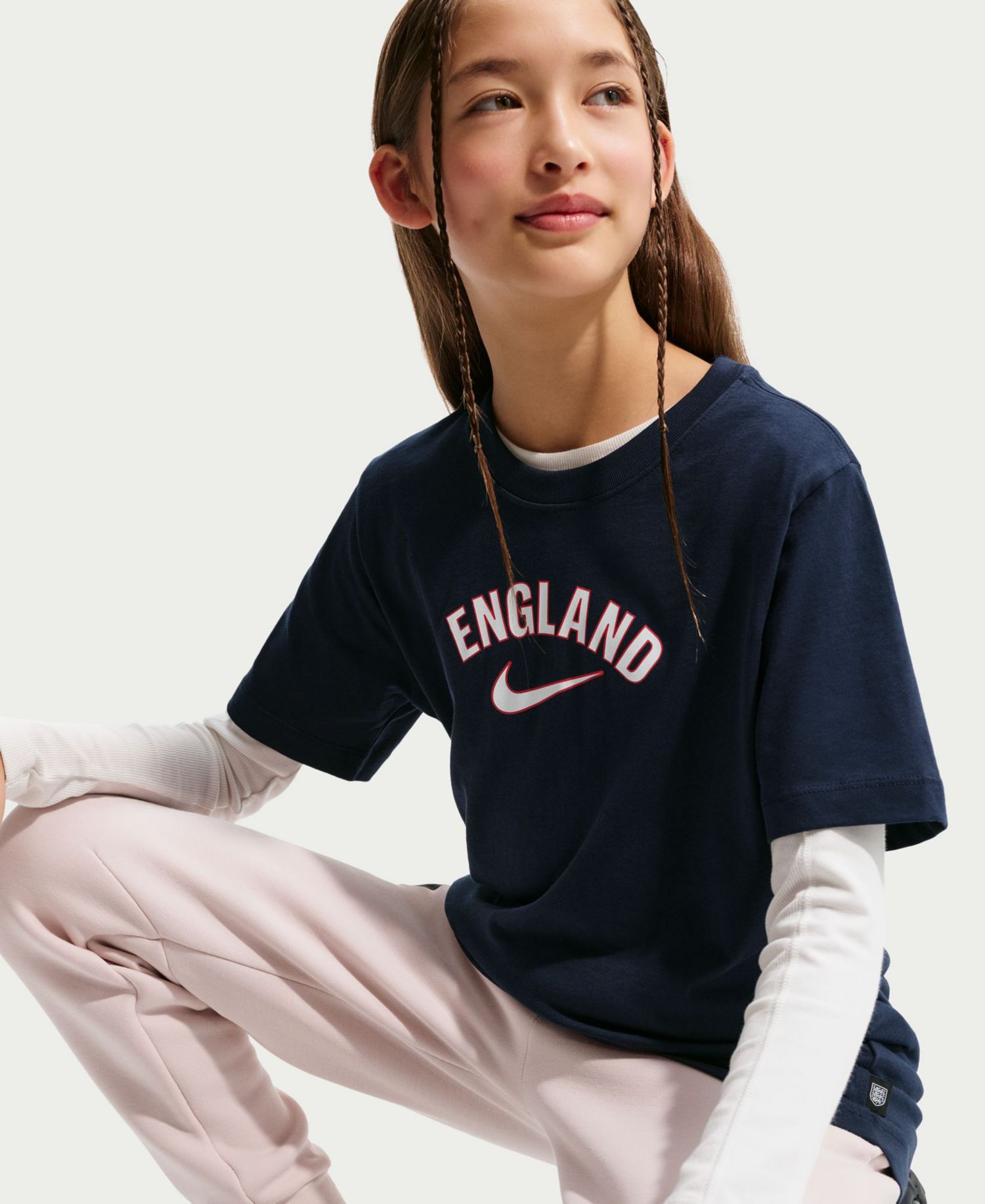 Big Boys' and Girls England Wordmark Soccer T-Shirt