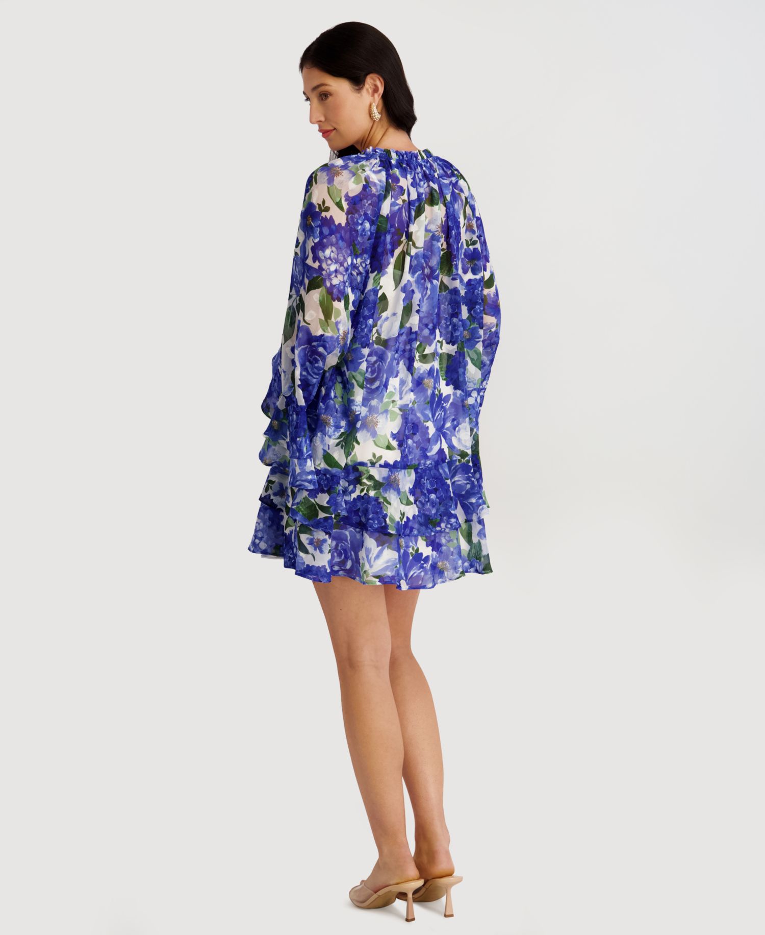 Women's V-Neck Printed Burnout Dress