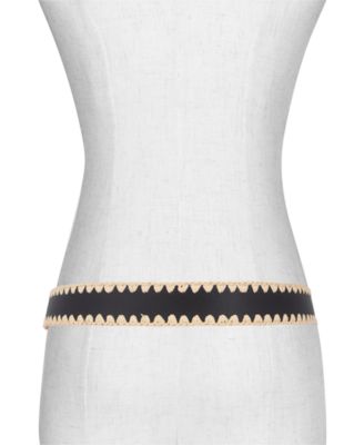 MICHAEL Raffia Leather Belt