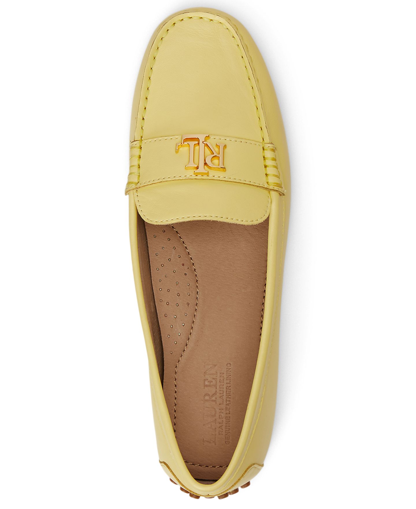 Женские туфли Lauren Ralph Lauren Barnsbury Round Toe, цвет: Лимонный сорбет кожаный — фото 4