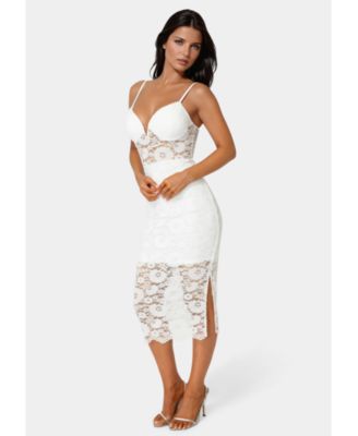 Women's Lace-Up Back Midi Dress