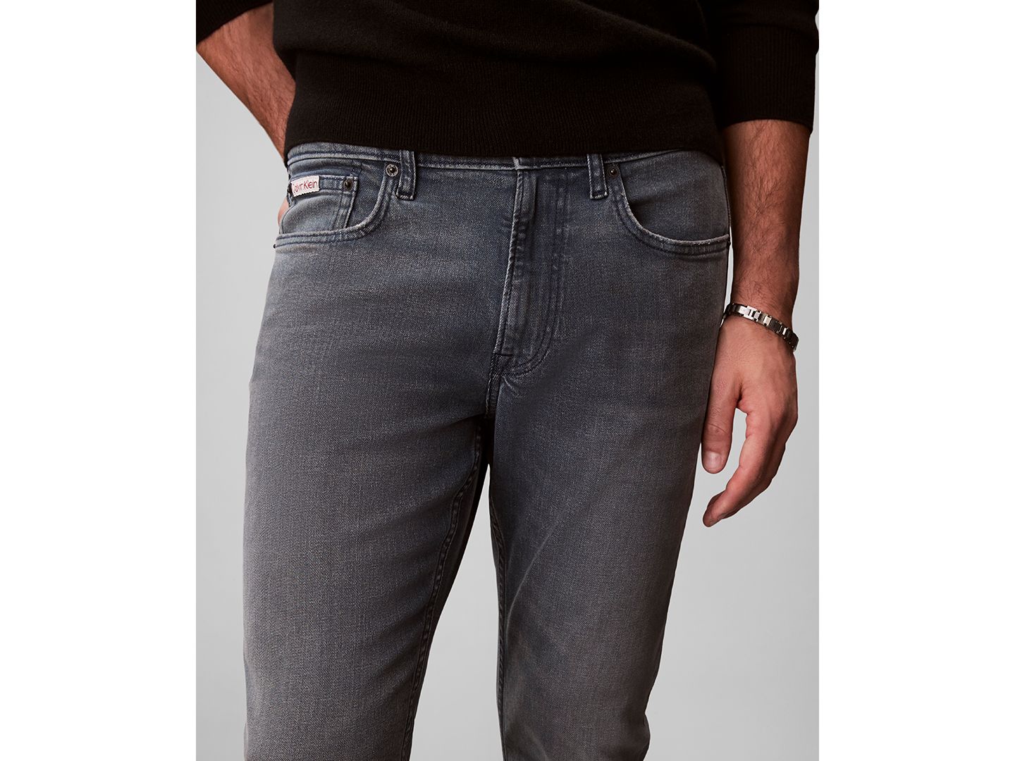 Мужские джинсы Calvin Klein Slim-Fit Stretch Denim, цвет: Синий пепельный каменный — фото 3