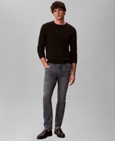 Мужские джинсы Calvin Klein Slim-Fit Stretch Denim, цвет: Синий пепельный каменный