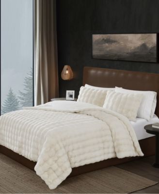 Bubble Faux Fur 3-Pc. Comforter Set, Full/Queen