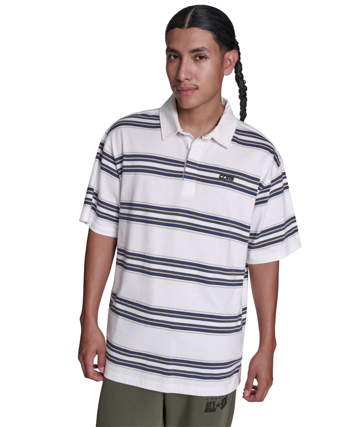 Converse Men's Striped Short-Sleeve Polo Shirt