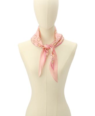 Women's Waterfall Tea Rose Printed Silk Diamond Scarf