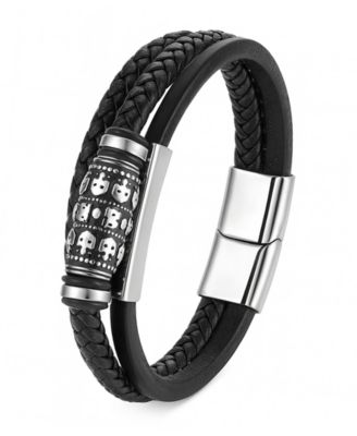 Men's Mortis Leather & Stainless Steel Bracelet