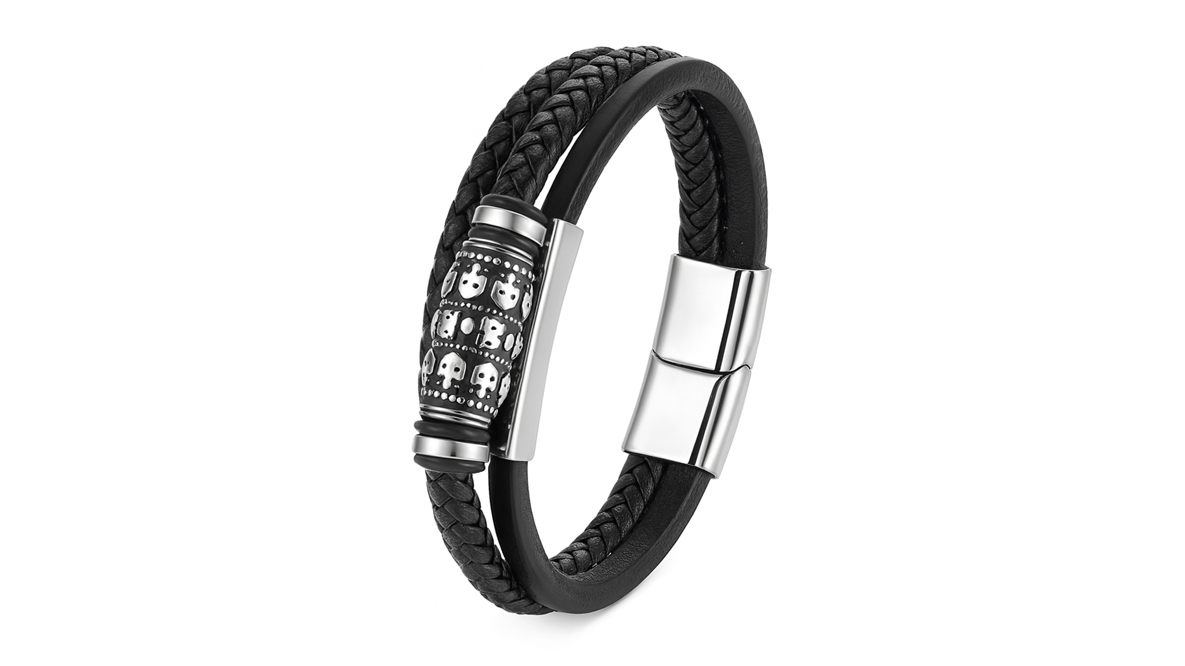 Rhona Sutton Men's Mortis Leather & Stainless Steel Bracelet