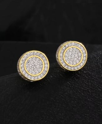 Men's Stud Earrings in 14k Gold Plated Sterling Silver