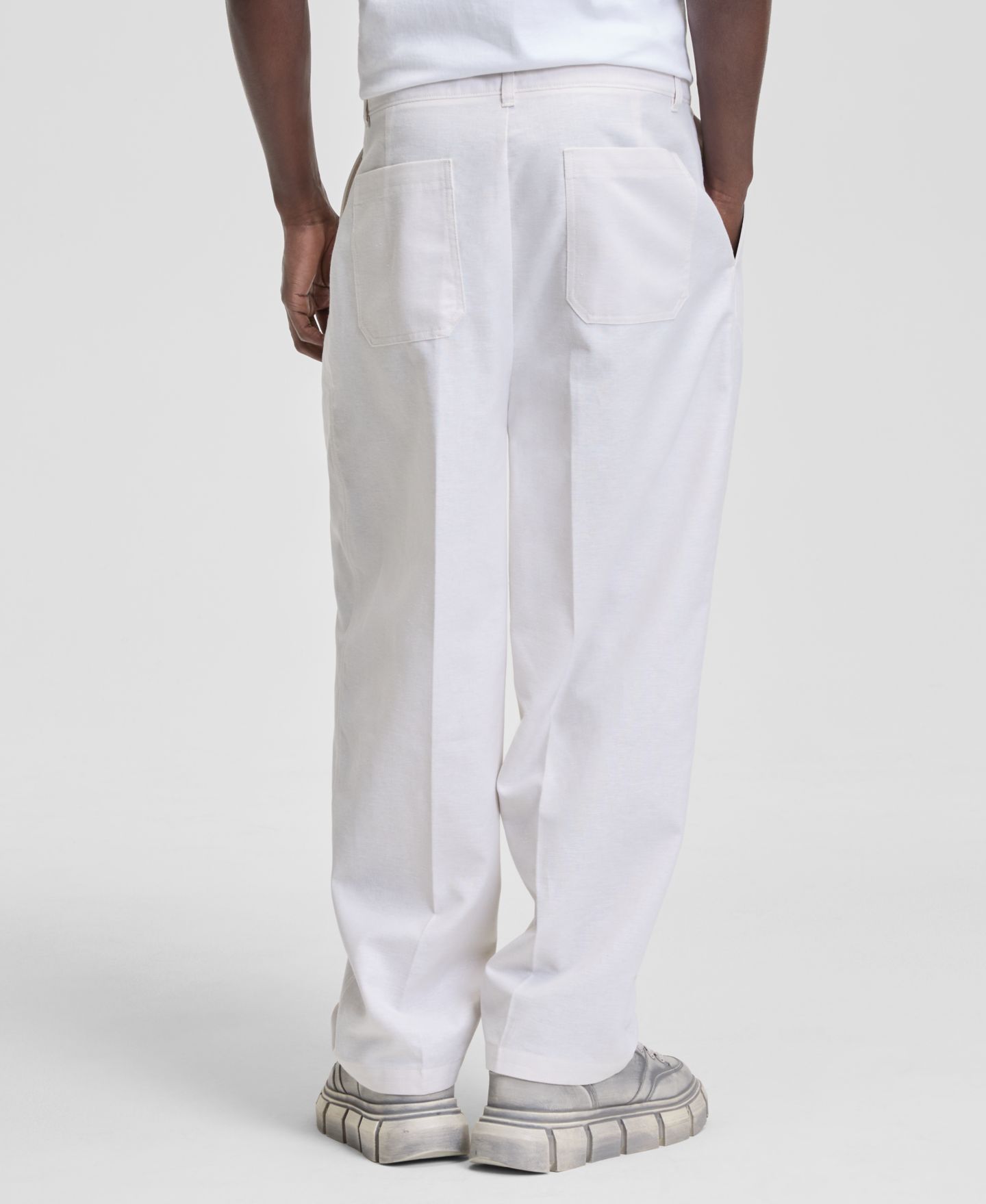 Мужские брюки Mode of One Linen & Cotton Baggy Barrel, цвет: Состаренный кремовый — фото 4
