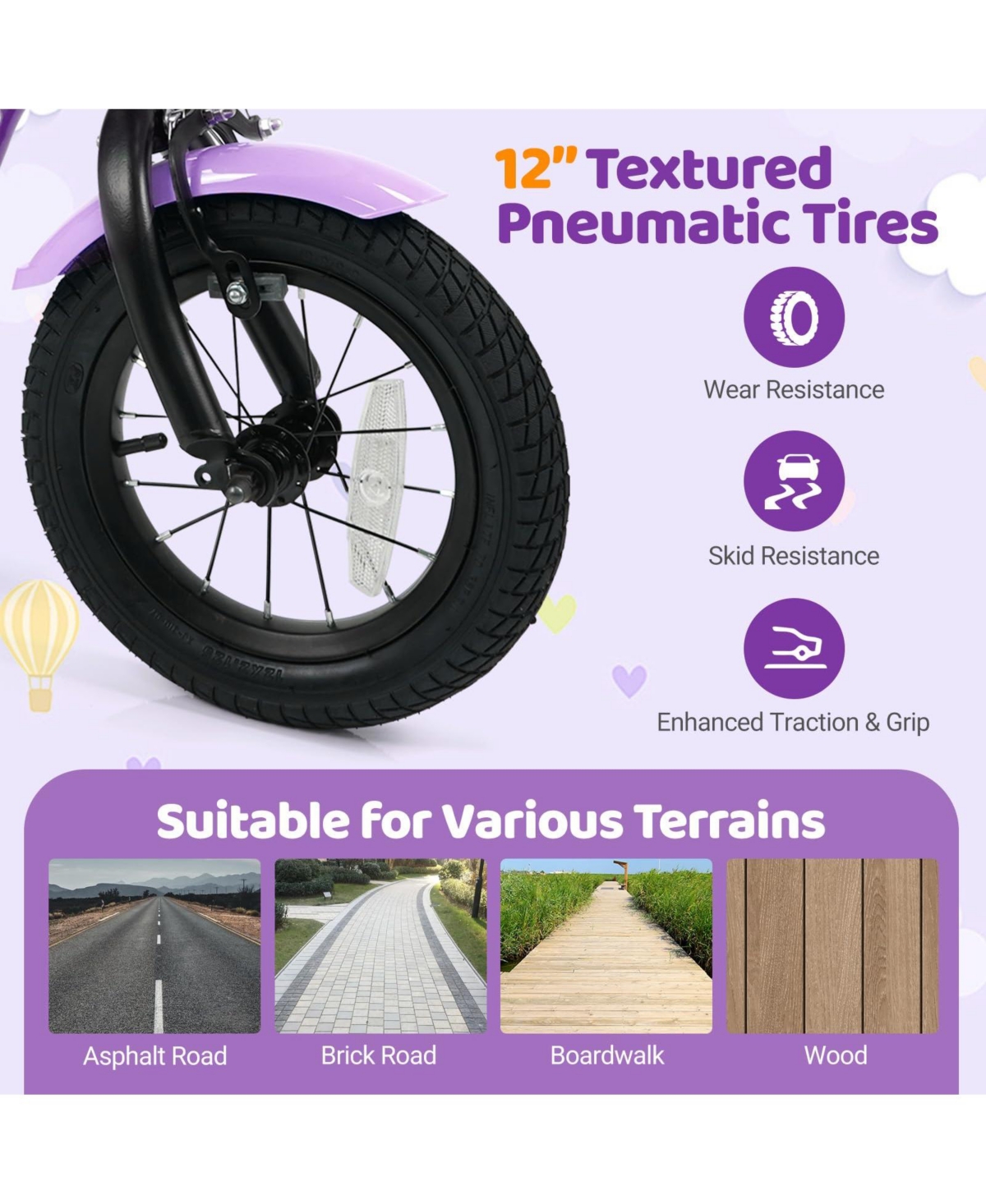 Mecale Inch Kids Bike with Training Wheels