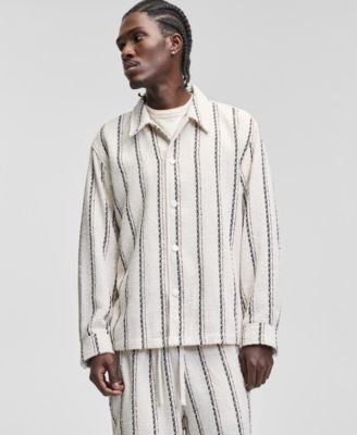 Men's Striped Shirt Jacket