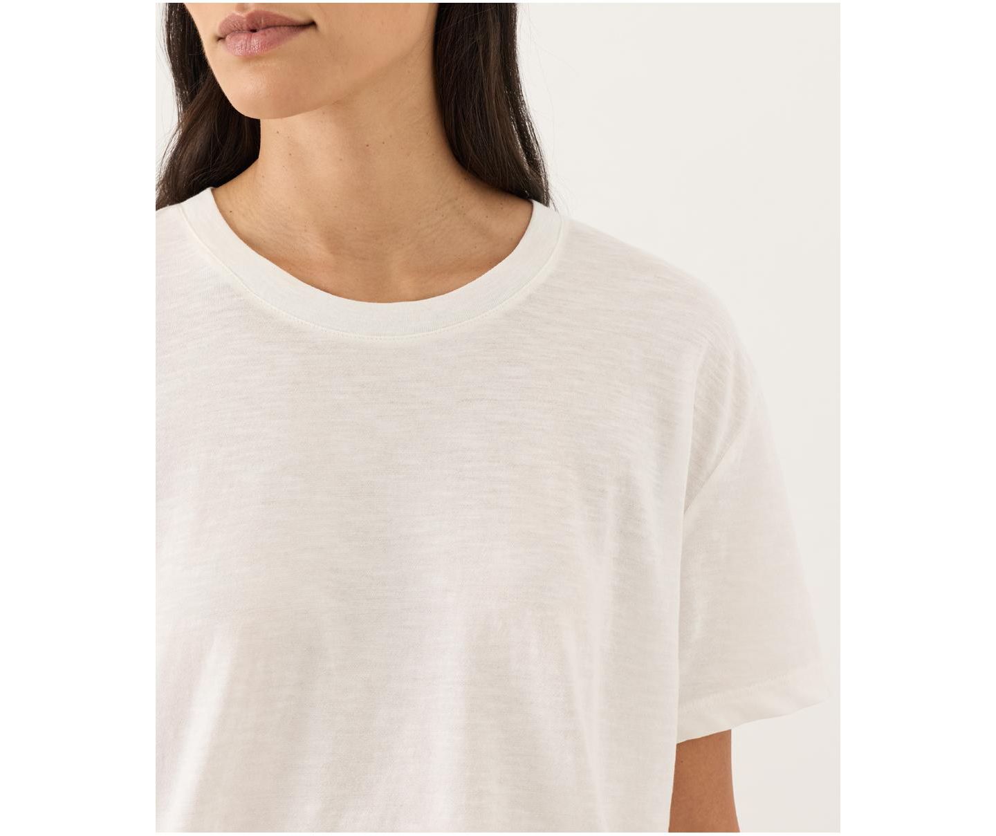 Женская футболка Pact Organic Cotton Featherweight Slub Relaxed, цвет: Кремовый — фото 2