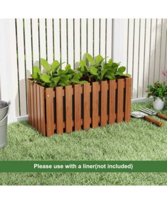 Wooden Raised Planter Box for Flower and Vegetable Gardening