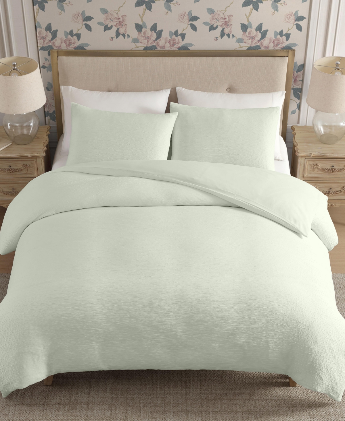 Laura Ashley Crinkle Woven Gauze 3-Pc. Duvet Cover Set