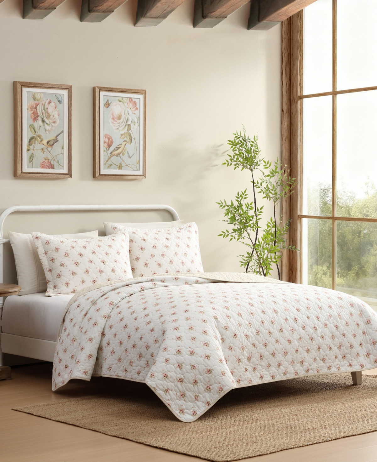 Laura Ashley Dorrie Reversible -Pc. Quilt Set