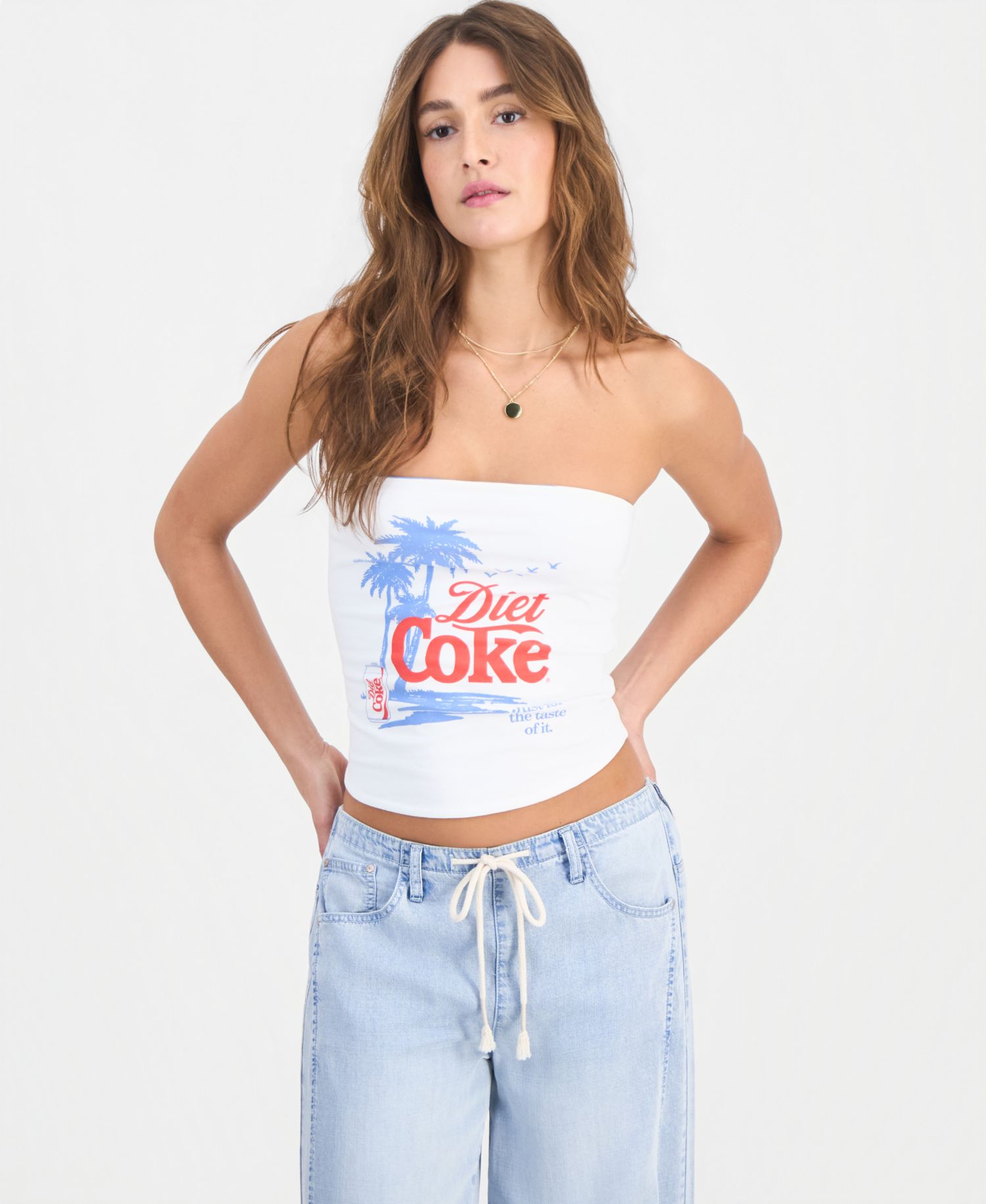 Juniors' Diet Coke Reversible Strapless Tube Top