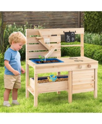 Outdoor Play Pretend Kitchen with Detachable Sandbox and Removable