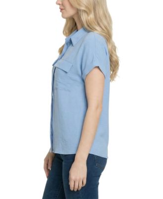 Women's Short-Sleeve Roll Cuff Blouse