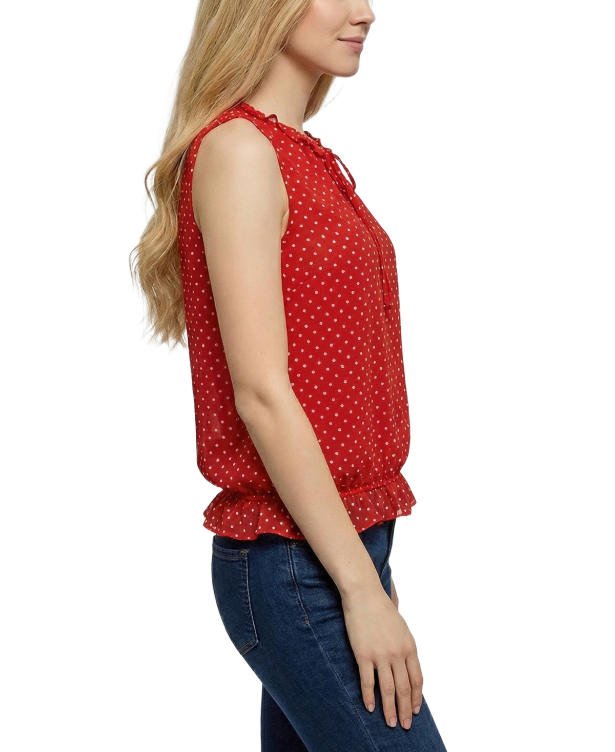 Ny Collection Women's Sleeveless Ruffle Flounced Top