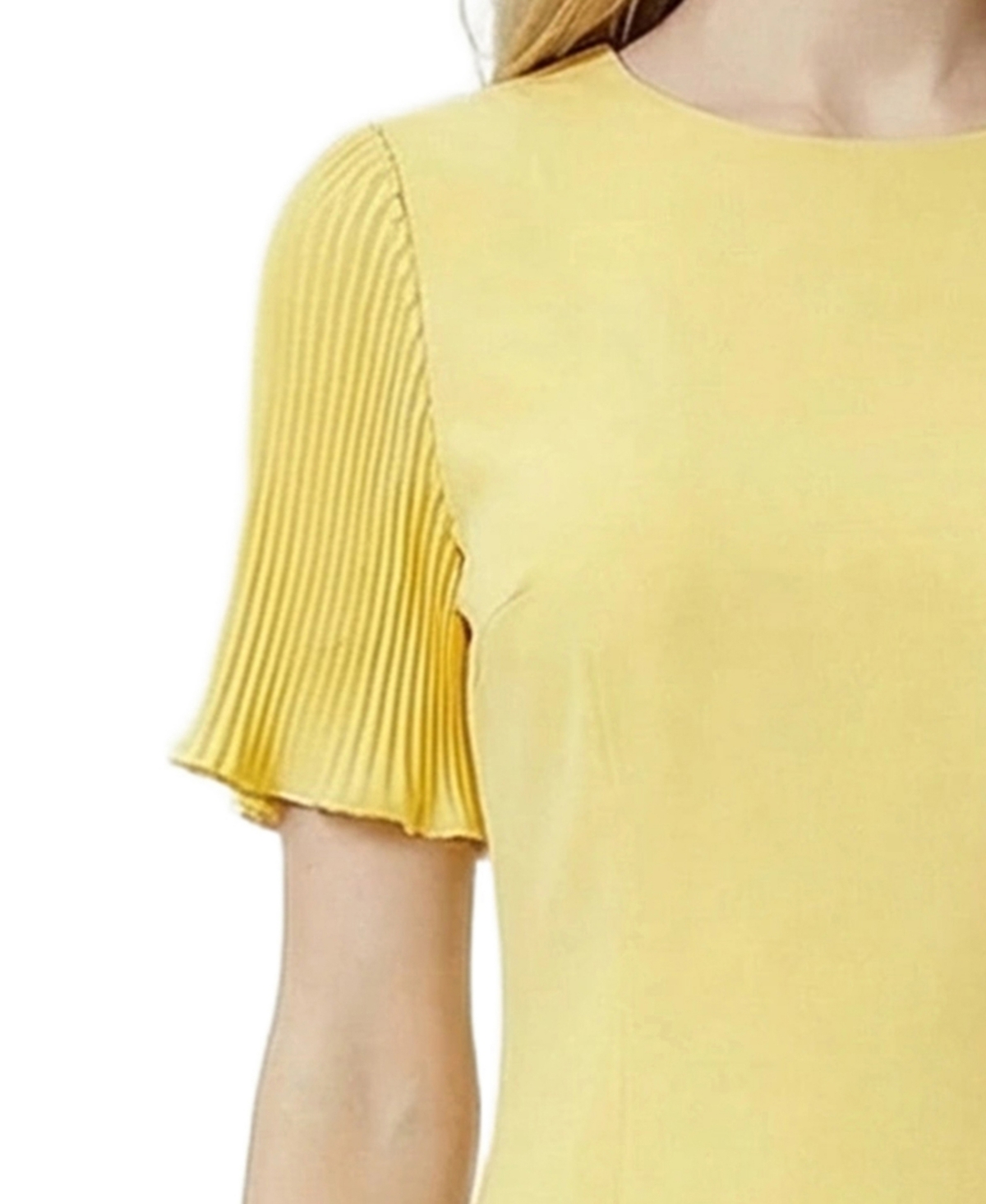 Ny Collection Women's Plisse Pleated Short-Sleeve Dress