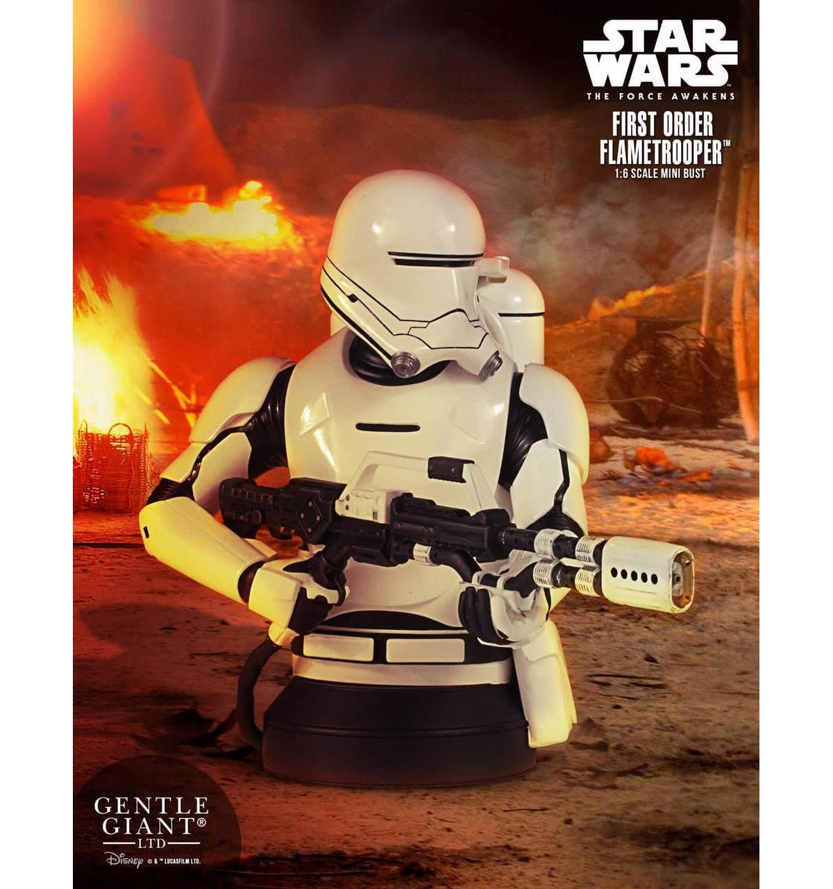 Star Wars First Order Flametrooper Figure Statue | 7-Inch Character Resin Bust | Mini Action Figure Collectible Statue