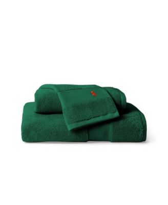 Polo Ralph Lauren Polo Player Cotton Washcloth, 13" x 13" - College Green, Washcloth