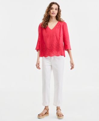 Women's Rolled-Cuff Keeper Boyfriend Cropped Jeans