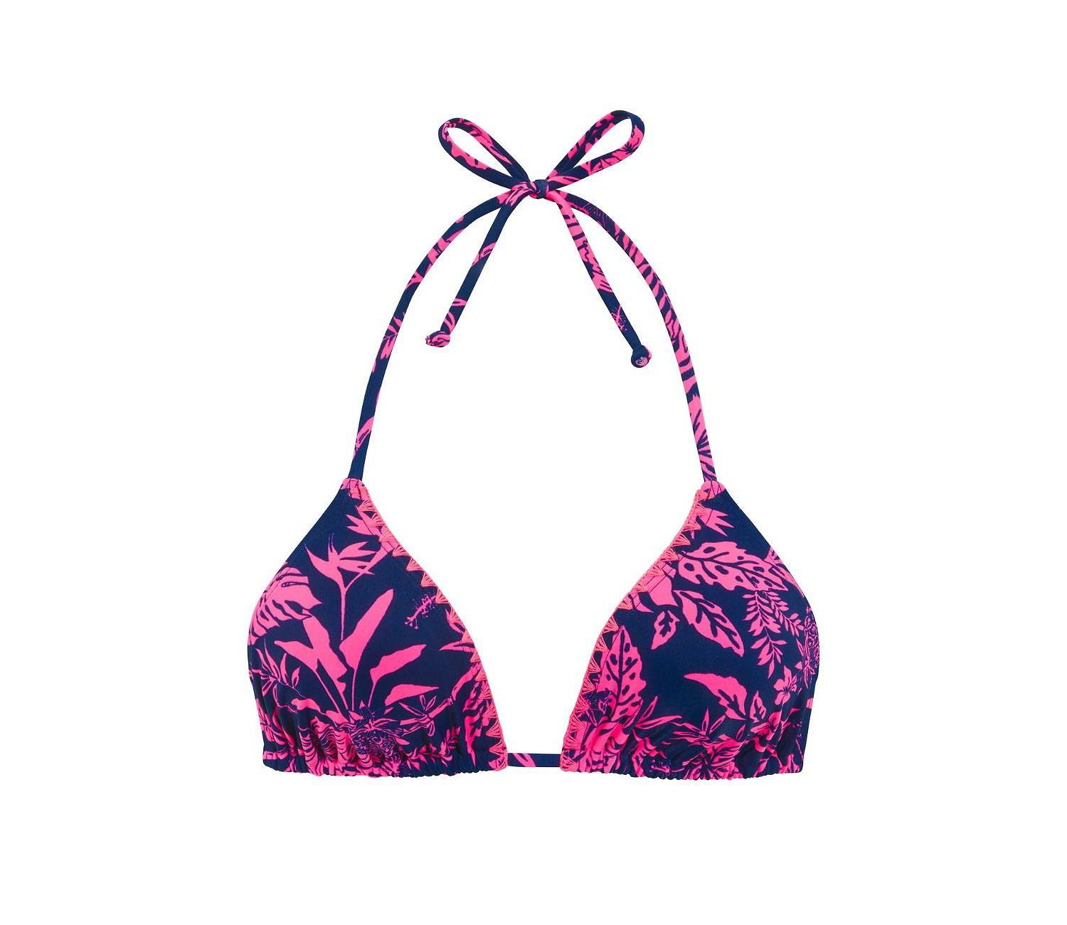 Women's Floral Print Tropical Removable Pads Triangle Bikini Top