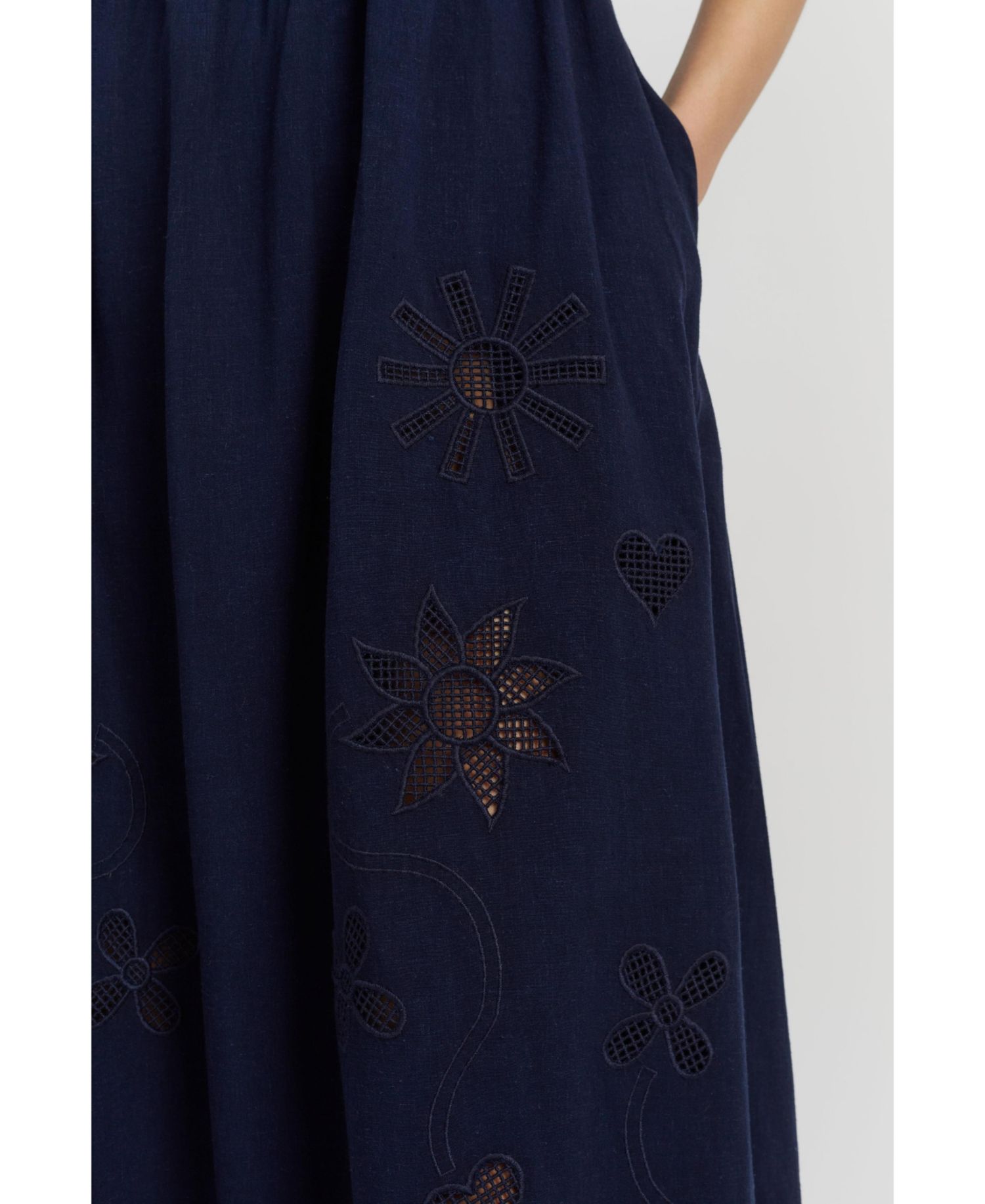 Women's Chinti and Parker Sienna Linen-Blend Broderie Summer Dress