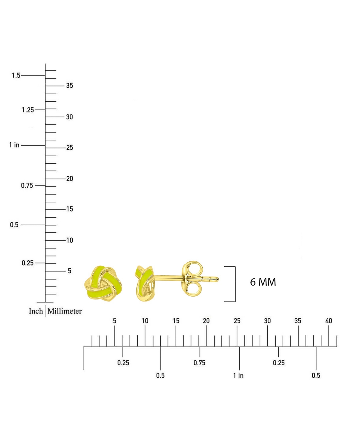 Macy's Yellow Enamel Knot Stud Earrings in 14k Yellow Gold Over Sterling Silver