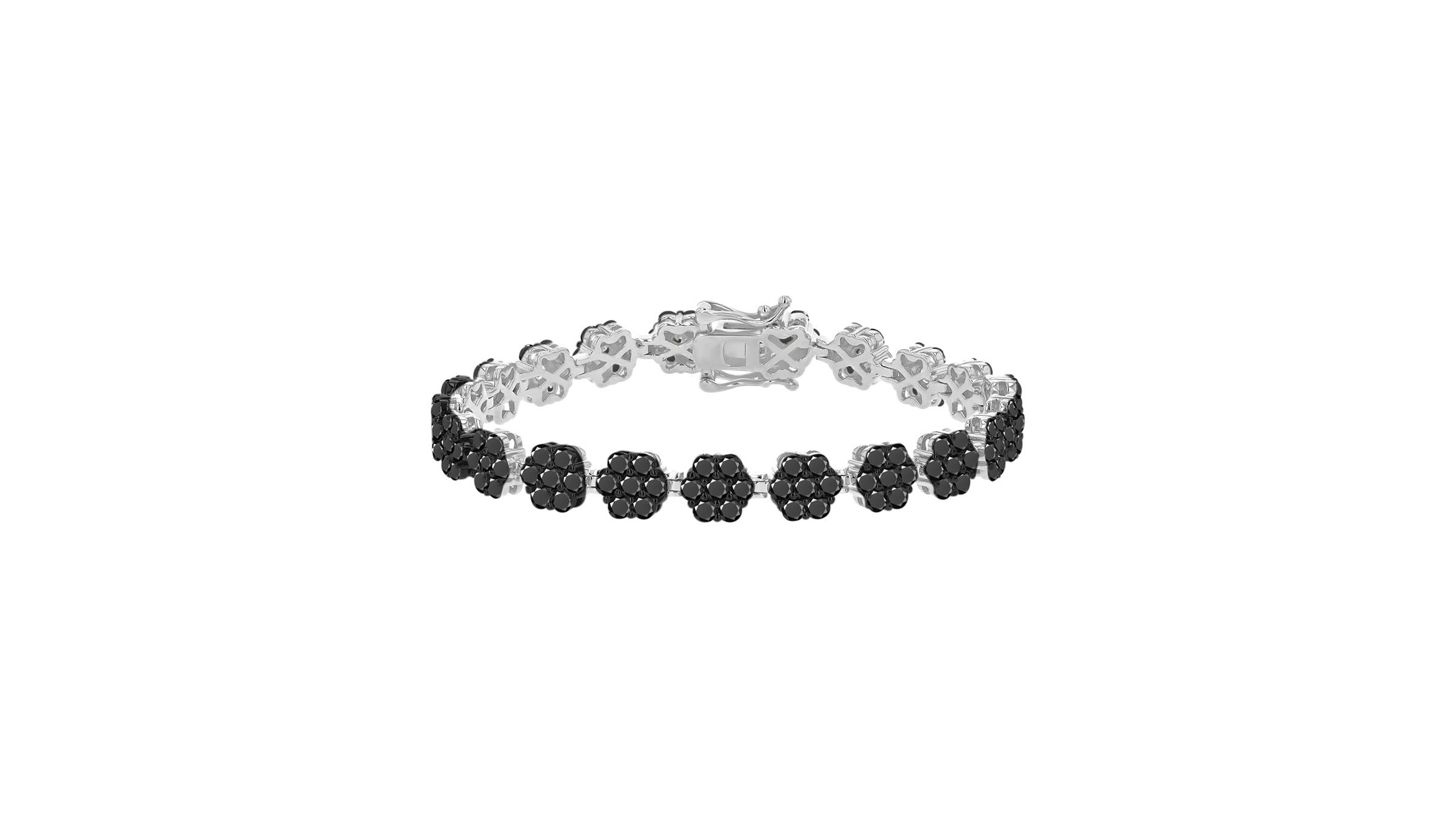 Macy's Black Spinel Tennis Bracelet in Black Rhodium Over Sterling Silver