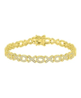Cubic Zirconia Bracelet in 14k Yellow Gold Over Sterling Silver