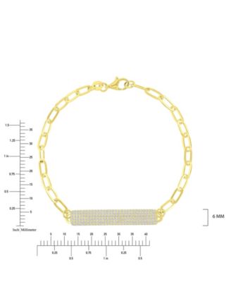 Cubic Zirconia Bracelet in 14k Yellow Gold Over Sterling Silver