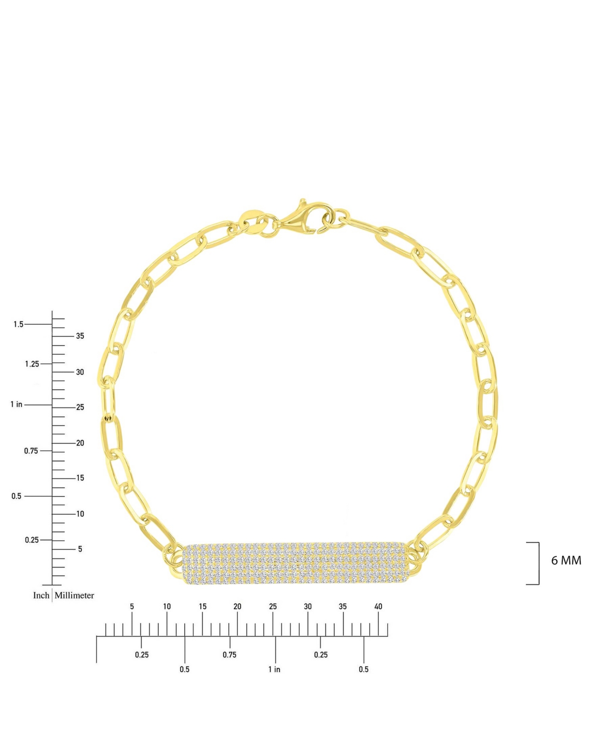 Macy's Cubic Zirconia Bracelet in 14k Yellow Gold Over Sterling Silver